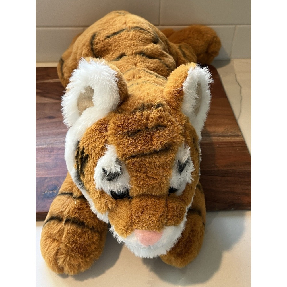 FAO Schwarz Plush Tiger Stuffed Animal 18" Large Laying Bengal Tiger Soft Toy